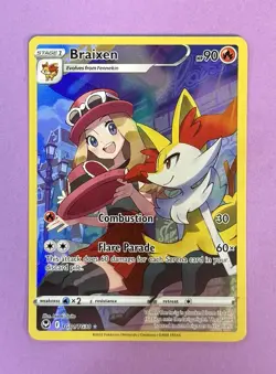 Pokemon Braixen Full Art TG01/TG30 Silver Tempest Trainer Gallery Holo - Image 3