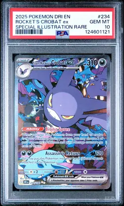PSA 10 Team Rocket's Crobat ex 234/182 Pokemon Destined Rivals SIR - Image 1