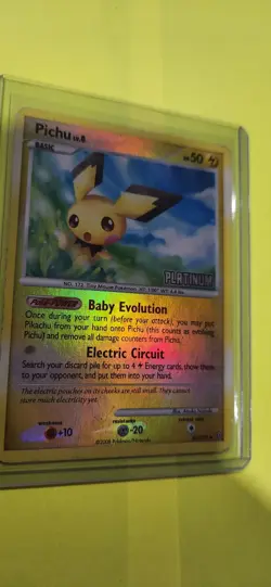 Pokemon - Pichu 45/100 Platinum Reverse Holo Burger King Promo Stamped M/P - Image 2