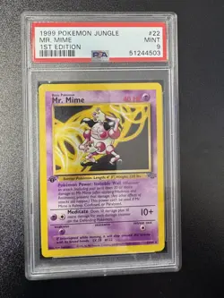 1999 Pokemon Jungle MR. Mime #22 1ST Edition PSA 9 - Image 1
