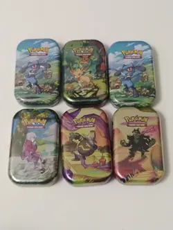 Pokemon 6 Sealed Sinnoh Stars/Prismatic Evolutions/Shrouded Fable Mini Tins - Image 1