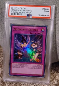 Yu-Gi-Oh Dark Side of Dimensions Movie Magicians' Defense PSA 9 MINT MVP1-EN028 - Image 4