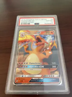 PSA 10 GEM MINT Charizard GX 9/68 SM Hidden Fates HOLO RARE Pokemon Card - Image 1