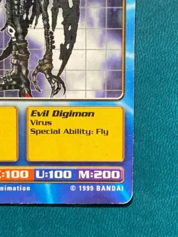 BO-02 Devimon Digimon Card Digi-Battle Series 1 1999 Bandai HP - Image 4