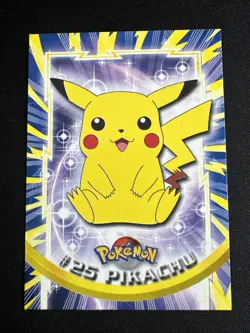 Pikachu #24 LP Black Logo Pokemon Topps TV Animation Edition Card 1999 - Image 1