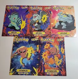 Machamp Hitmonlee Hitmonchan Holo Pokemon Attacks Cards Top Peru Card Set Of 5 - Image 1