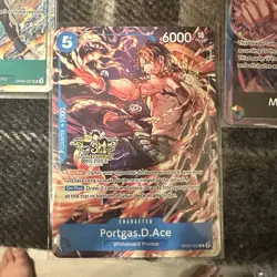 One Piece TCG OP13 3rd Anniversary Promos Cards Set Luffy, Ace and Sabo - Image 4