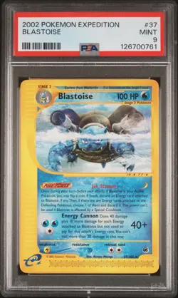 2002 POKEMON EXPEDITION #37 BLASTOISE PSA 9 - Image 1