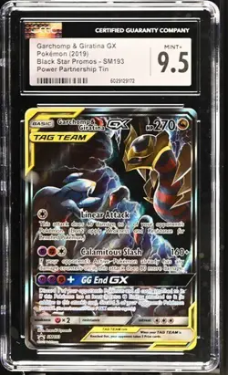 Pokemon CGC 9.5 Garchomp & Giratina GX SM193 Power Partnership Tin Promo Mint+ - Image 1