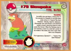 2000 Topps Pokemon TV Animation Edition Slowpoke #79 Blue Topps Logo NM-MT - Image 2