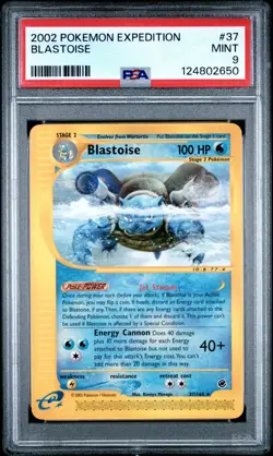 2002 POKEMON EXPEDITION #37 BLASTOISE PSA 9 - Image 1