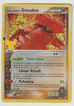 Pokemon Team Magma's Groudon 9/95 Celebrations Holo Rare NM - SHIPS TOP LOADED!! - Image 1