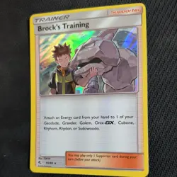 BROCK'S TRAINING 55/68 POKEMON CARD (HIDDEN FATES SET) HOLO - Image 4