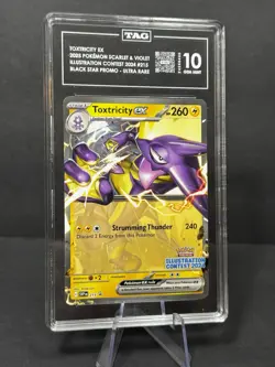 TAG 10 GEM MINT 2025 Pokemon Promo Toxtricity EX Illustration Contest #215 - Image 1