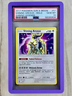 Pokemon 2017 Sun & Moon Shining Arceus Holo #57 Shining Legends PSA 10 GEM MINT - Image 1