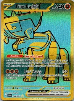 Pokemon TCG SV: Paldean Fates Ting-Lu ex 244/091 NM - Image 1