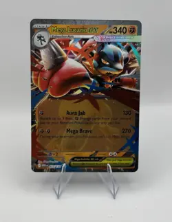 Pokemon TCG Mega Lucario ex 077/132 Me01: Mega Evolution Holo Double Rare - Image 1