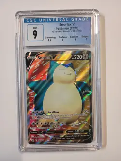 2020 Snorlax V Sword And Shield 197/202 Pokemon TCG CGC 9 Mint - Image 1