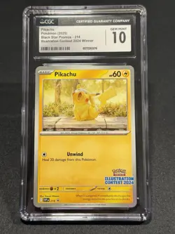 Pokemon TCG - Pikachu #214 (Illustration Contest 2024) - S&V Black Star Promo - Image 1