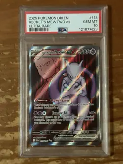 PSA 10 Pokemon TCG Team Rockets Mewtwo EX 213/182 Full Art Destined Rivals - Image 1