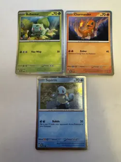 Pokemon 151 Poster Promo Set (Bulbasaur 046 Charmander 047 Squirtle 048) NM/M - Image 1