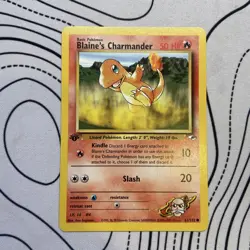 Pokemon TCG Blaine's Charmander Gym Heroes 61/132 Regular 1st Edition LP. - Image 1