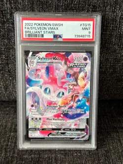 Pokemon Sylveon VMAX Brilliant Stars Trainer Gallery Full Art #TG15 PSA 9 - Image 1