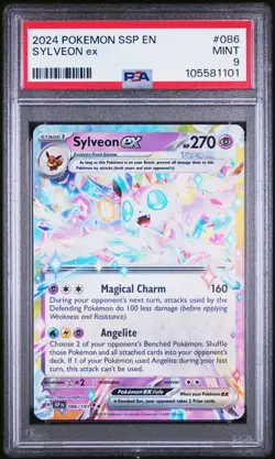 Pokemon TCG Surging Sparks Sylveon EX 086/191 PSA 9 2024 SSP EN - Image 2