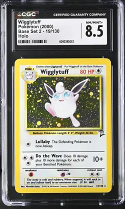CGC 8.5 Wigglytuff 2000 Base Set 2 19/130 Holo Pokemon Card - Image 1