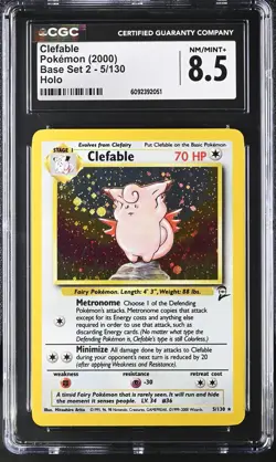 CGC 8.5 Clefable 2000 Base Set 2 5/130 Holo Pokemon Card - Image 1