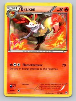 2015 Pokemon Card XY Breakthrough Braixen 26/162 - Image 1