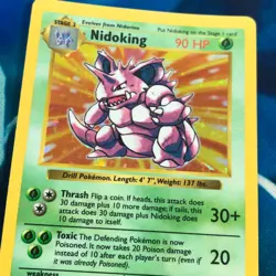 Nidoking - 11/102 - Shadowless Holo Rare Base Set 1999 - Pokemon Card - HP - Image 2