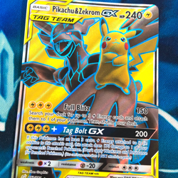 Pikachu & Zekrom GX - 162/181 - Full Art Rare Team Up - Pokemon Card - MP - Image 3
