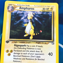Ampharos - 1/111 - 1st Edition Holo Rare Neo Genesis - Pokemon Card - MP - Image 2