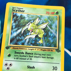 Scyther - 10/64 - 1st Edition Holo Rare Jungle Set 1999 - Pokemon Card - MP - Image 2