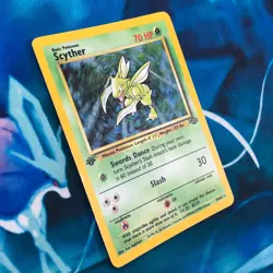 Scyther - 10/64 - 1st Edition Holo Rare Jungle Set 1999 - Pokemon Card - MP - Image 3