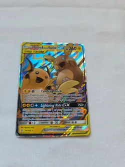 Raichu & Alolan Raichu GX Tag Team Pokemon Card 54/236 Holo Rare - Image 1