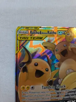 Raichu & Alolan Raichu GX Tag Team Pokemon Card 54/236 Holo Rare - Image 2