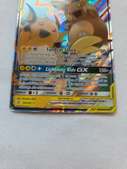 Raichu & Alolan Raichu GX Tag Team Pokemon Card 54/236 Holo Rare - Image 4