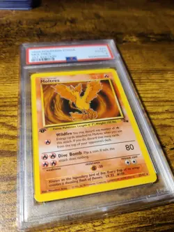 Moltres 12/62 - Fossil - 1st Edition - Vintage Non Holo Pokemon Card - PSA 4 - Image 4
