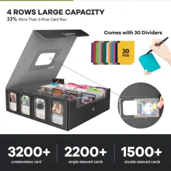 Card Storage Box 3200+ MTG Deck Box with 30 Colorful Divider, Commander Trading - Image 5