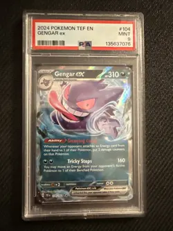 Pokemon TCG Gengar EX Temporal Forces Ultra Rare Card 104/162 PSA 9 - Image 1