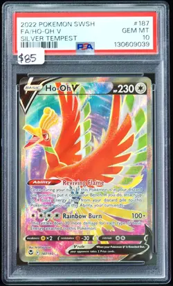 2022 Ho-Oh V #187 Silver Tempest PSA 10 Pokemon Card - Image 1