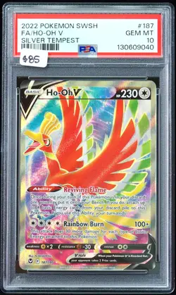 2022 Ho-Oh V #187 Silver Tempest PSA 10 Pokemon Card - Image 4