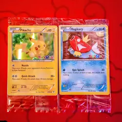 Pikachu 26/83 & Magikarp 22/83 Toys R Us Holo Promo Card SEALED 2016 Pokemon - Image 1