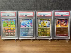 PSA 10 Eevee Vaporeon Jolteon Flareon Master Ball Holo Set of 4 Pokemon Card 151 - Image 1