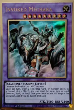 MGED-EN025 INVOKED MECHABA PREMIUM GOLD RARE 1ST EDITION YuGiOh CARD - Image 1