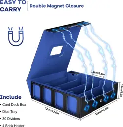 3200+ Trading Card Storage Box with Commander Display, 4-Row TCG Card Box with P - Image 3