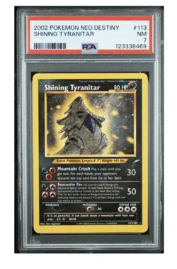 Pokemon Neo Destiny 2002 Shining Tyranitar Holo Card 113/105 PSA 7 - Image 1