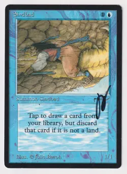 Signed Sindbad (Sinbad) HP Arabian Nights Artist Julie Baroh 1993 WOTC MTG Magic - Image 1
